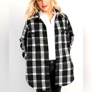 Old Navy B&W Plaid Shacket